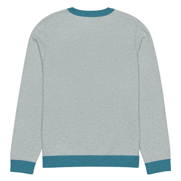 Knitted crew neck sweater Unisex - Blue Sea - Image 4