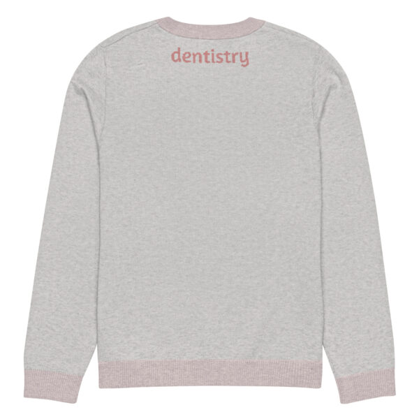 Knitted crew neck sweater Unisex - Dentistry Pink and Gray - Image 4