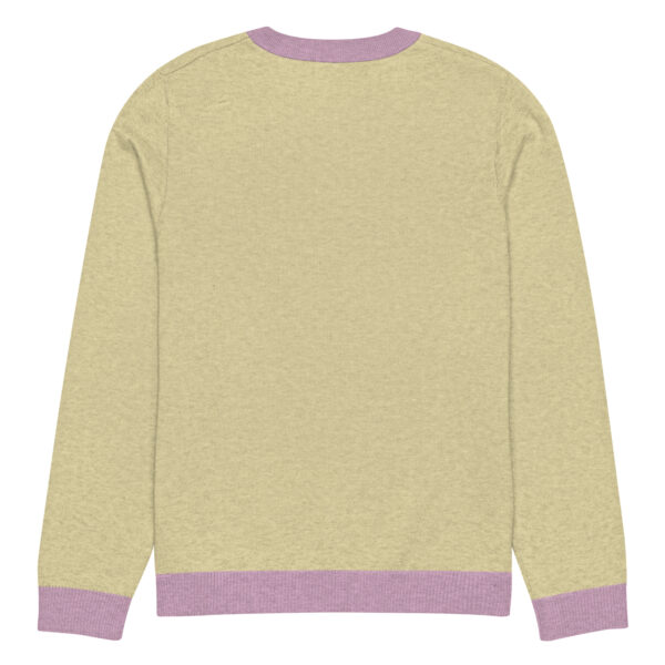 Knitted crew neck sweater Unisex - Yellow Wave - Image 4