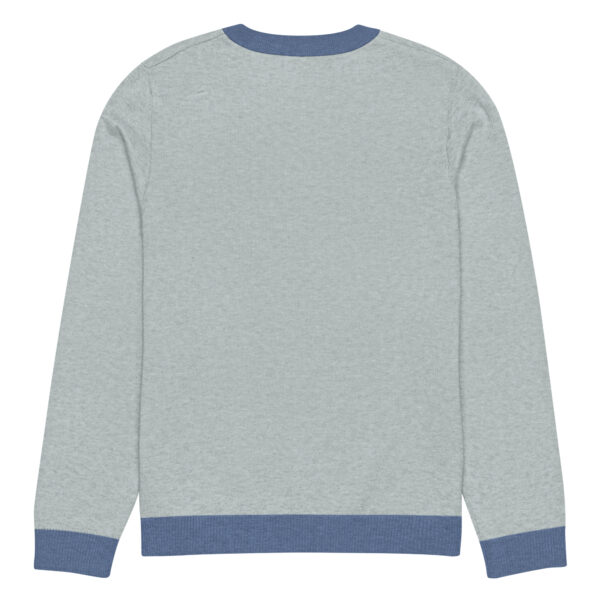 Knitted crew neck sweater - Messy Hair Don't Care Blue Candy - Image 6
