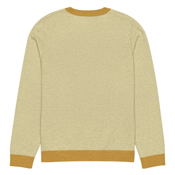 Knitted crew neck sweater Unisex - Yellow Waves 2 - Image 4