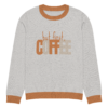 Knitted crew neck sweater Unisex - But First Coffee - Image 5