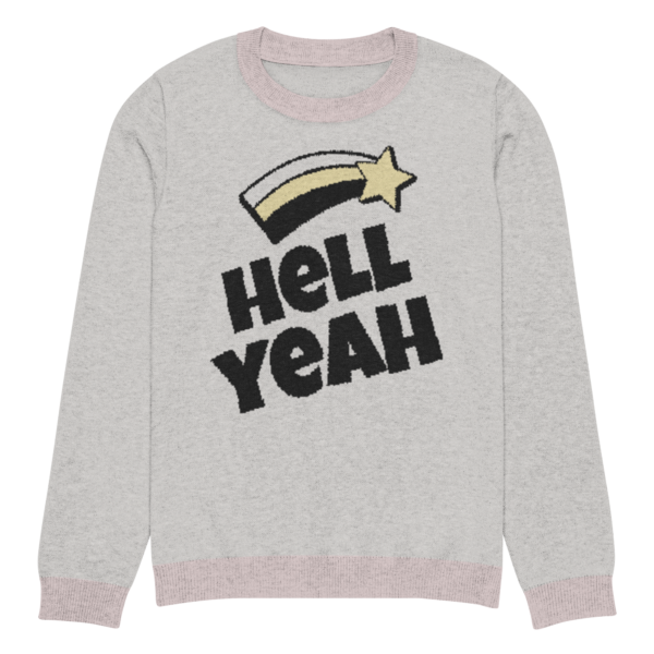 Knitted crew neck sweater Unisex - Hell Yeah - Image 3