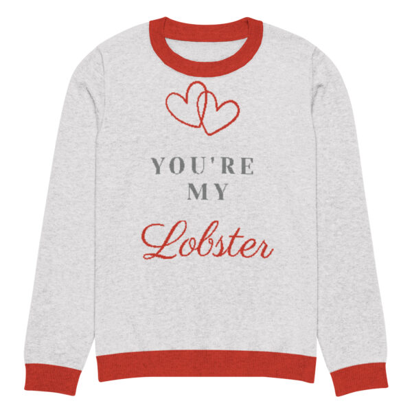 Knitted crew neck sweater Unisex - You are My Lobster - Image 3