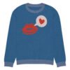 Knitted crew neck sweater Unisex - Blue Kiss - Image 3