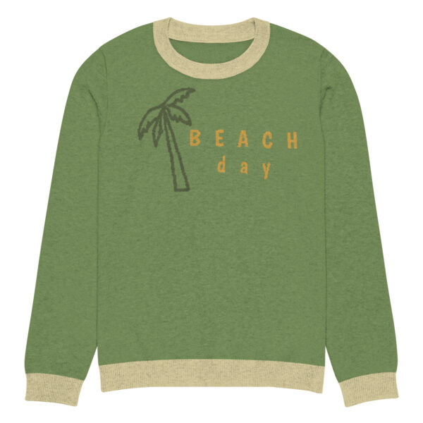 Knitted crew neck sweater Unisex - Beach Day - Image 3