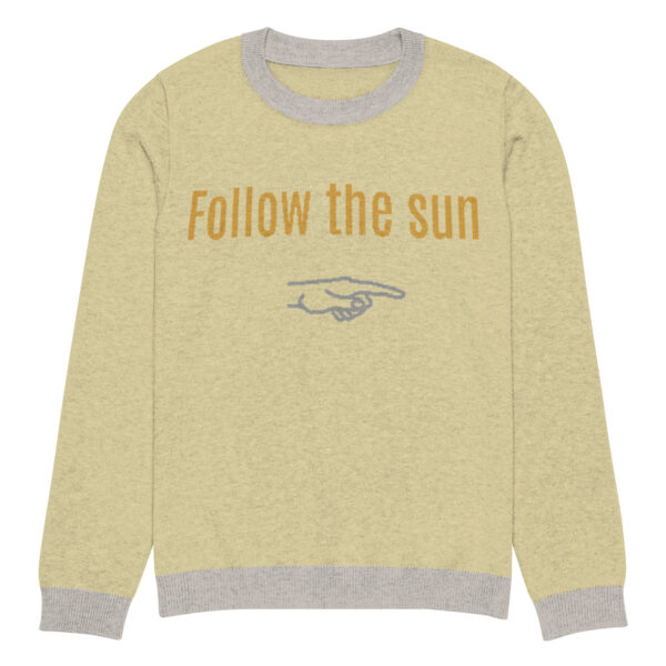 Knitted crew neck sweater Unisex - Follow The Sun - Image 3