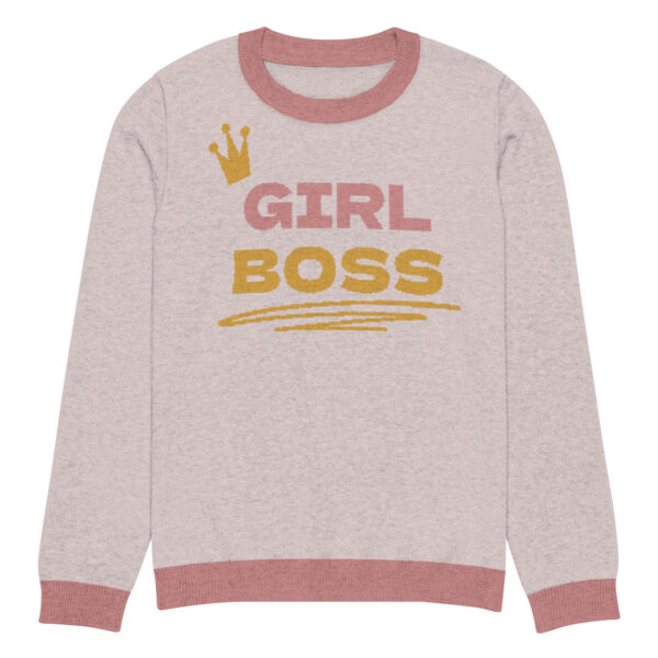 Knitted crew neck sweater - Girl Boss - Image 3