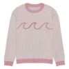 Knitted crew neck sweater Unisex - Pink Waves - Image 3