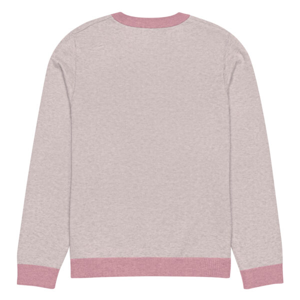 Knitted crew neck sweater Unisex - Pink Waves - Image 10