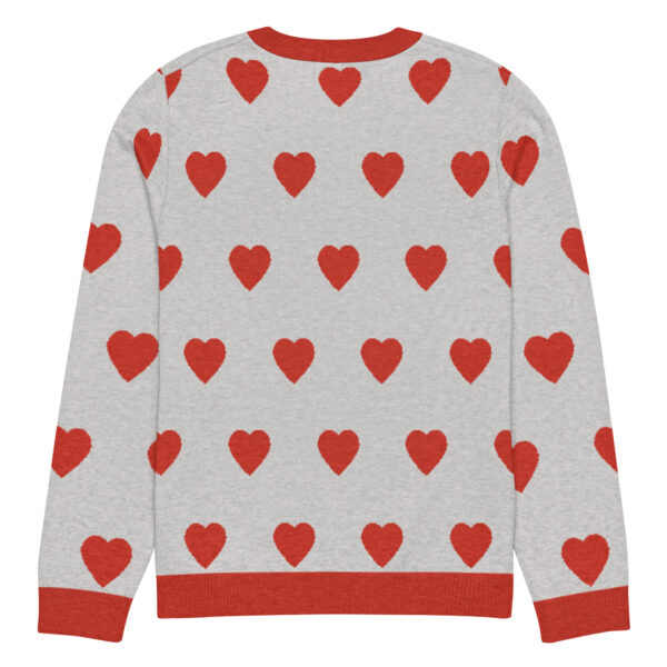 Knitted crew neck sweater Unisex - Red Hearts - Image 12