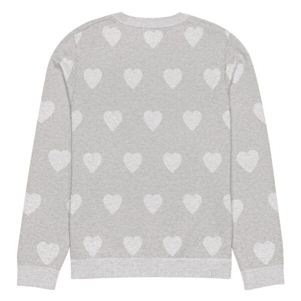 Knitted crew neck sweater Unisex - White Hearts - Image 12