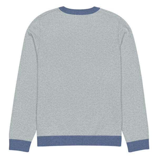 Knitted crew neck sweater - Messy Hair Don't Care Blue Candy - Image 12