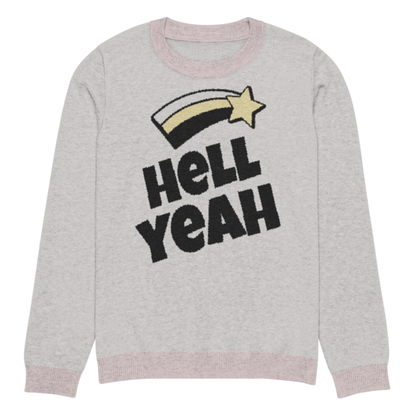Knitted crew neck sweater Unisex - Hell Yeah - Image 9