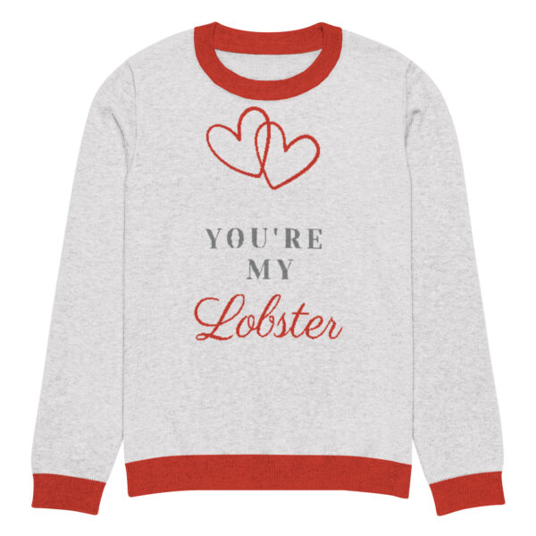 Knitted crew neck sweater Unisex - You are My Lobster - Image 9