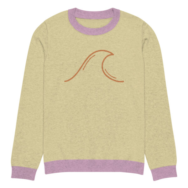 Knitted crew neck sweater Unisex - Yellow Wave - Image 9