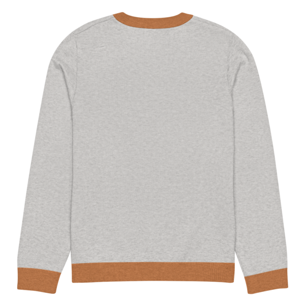 Knitted crew neck sweater Unisex - But First Coffee - Image 4