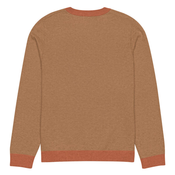 Knitted crew neck sweater Unisex - Yellow Palm Trees - Image 2