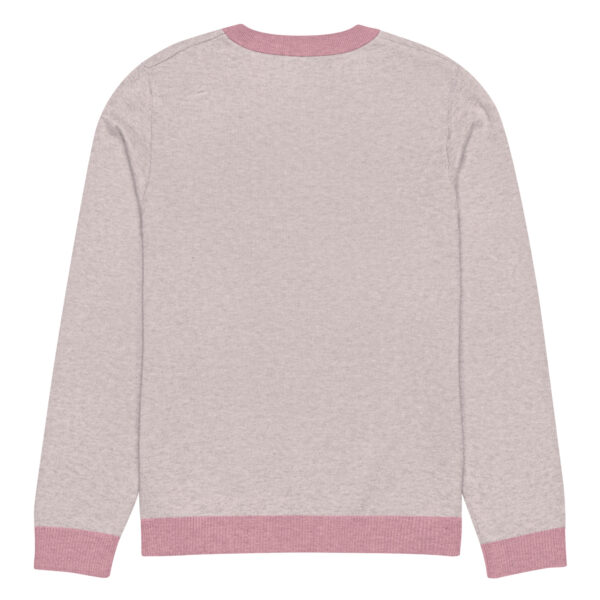 Knitted crew neck sweater Unisex - Pink Waves - Image 2