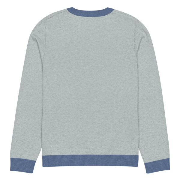 Knitted crew neck sweater - Messy Hair Don't Care Blue Candy - Image 4