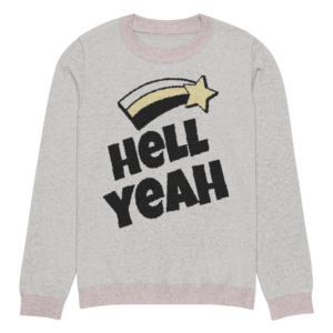 Knitted crew neck sweater Unisex - Hell Yeah