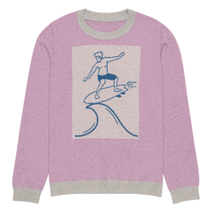 Knitted crew neck sweater Unisex - Pink Surf