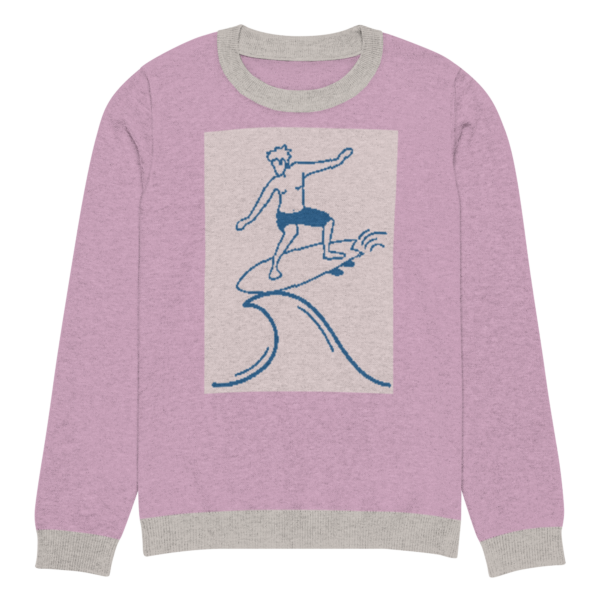 Knitted crew neck sweater Unisex - Pink Surf