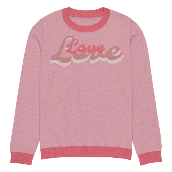 Knitted crew neck sweater Unisex - Pink Love
