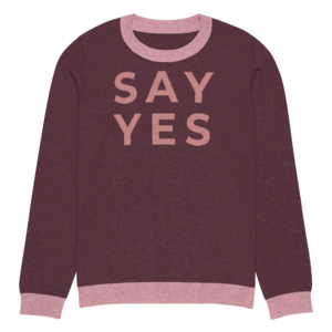 Knitted crew neck sweater Unisex - Say Yes
