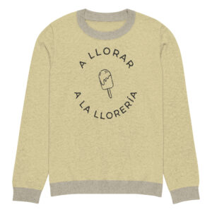 Knitted crew neck sweater Unisex - Yellow Ice Cream