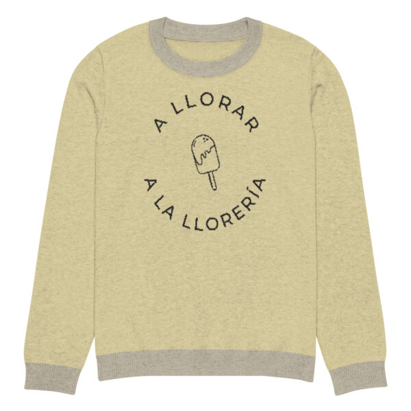 Knitted crew neck sweater Unisex - Yellow Ice Cream
