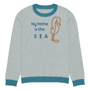 Knitted crew neck sweater Unisex - My Home is the Sea