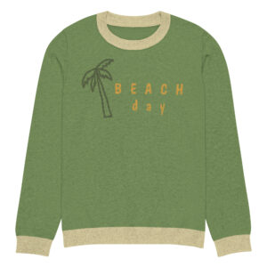 Knitted crew neck sweater Unisex - Beach Day