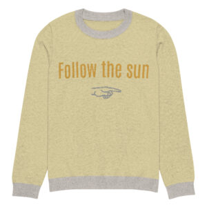 Knitted crew neck sweater Unisex - Follow The Sun