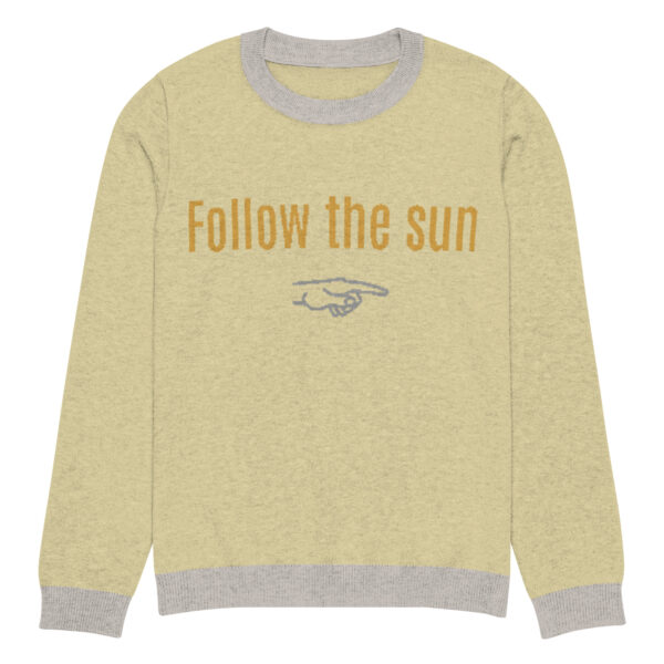 Knitted crew neck sweater Unisex - Follow The Sun