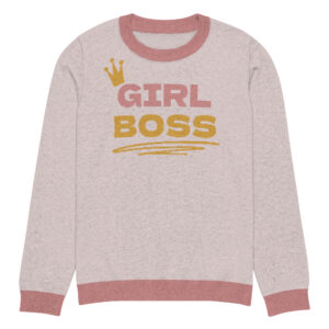 Knitted crew neck sweater - Girl Boss