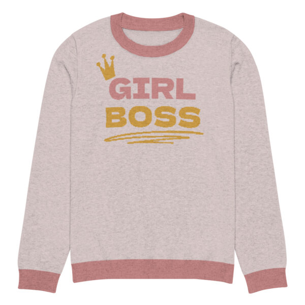 Knitted crew neck sweater - Girl Boss