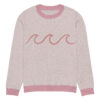 Knitted crew neck sweater Unisex - Pink Waves