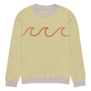Knitted crew neck sweater Unisex - Yellow Waves