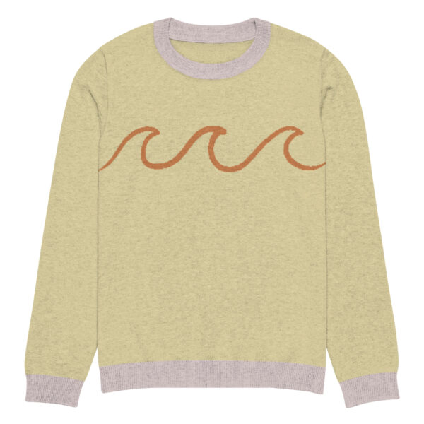 Knitted crew neck sweater Unisex - Yellow Waves