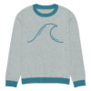 Knitted crew neck sweater Unisex - Blue Sea