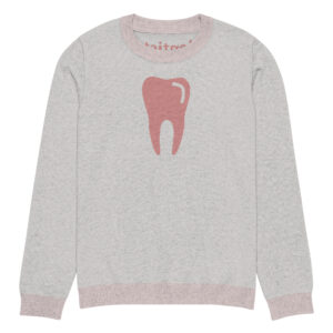 Knitted crew neck sweater Unisex - Dentistry Pink and Gray