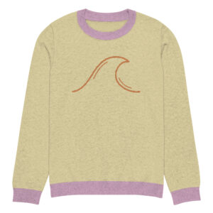Knitted crew neck sweater Unisex - Yellow Wave
