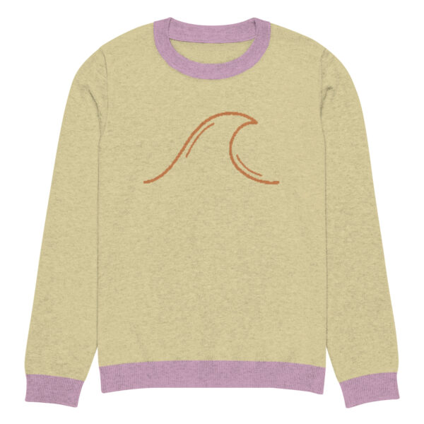 Knitted crew neck sweater Unisex - Yellow Wave