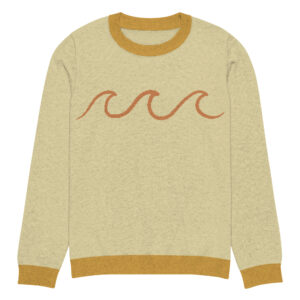 Knitted crew neck sweater Unisex - Yellow Waves 2