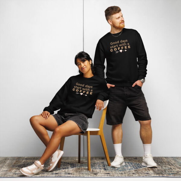 Crew neck sweatshirt - Good Days Start With Coffee - Image 2