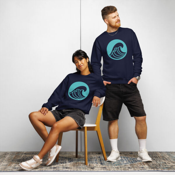 Crew neck sweatshirt Unisex - Wave - Image 5