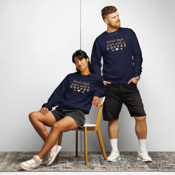 Crew neck sweatshirt - Good Days Start With Coffee - Image 6