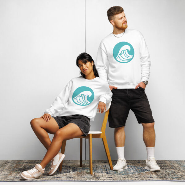 Crew neck sweatshirt Unisex - Wave - Image 9