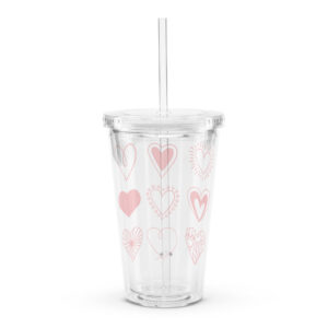 Plastic Tumbler Clear - Hearts